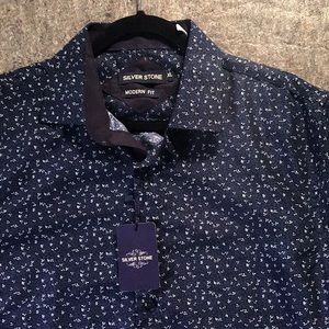 Silver Stone Floral Collection Dress Shirt